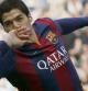 Suárez celebra su tempranero gol al Valencia