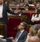 El líder de ERC, Oriol Junqueras, se dirige a los diputados durante la sesión de control al Govern