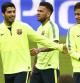 Suárez, Alves y Neymar pisaron el césped del Allianz Arena junto al resto de sus compañeros