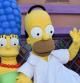 Marge y Homer Simpson en el parque de Universal Studios de Hollywood.