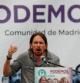 El líder de Podemos, Pablo Iglesias, durante un acto electoral en Madrid