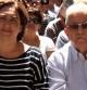 Ada Colau y Josep Fontana, durante el mitin en Ciutat Vella