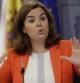La vicepresidenta del Gobierno, Soraya Sáenz de Santamaría, durante la rueda de prensa posterior a la reunión del Consejo de Ministros, hoy en La Moncloa.