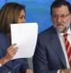 Rajoy y Cospedal, en la sede del PP en Madrid