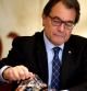 El presidente de la Generalitat, Artur Mas, durante la reunión semanal del Govern