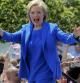 Hillary Clinton se dio un baño de masas en un parque de la isla de Roosevelt, en el East River de Nueva York