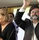 Los partidarios del "no", Antoni Castellá, y Nuria de Gispert, durante una rueda de prensa en la sede de UDC