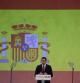 Pedro Sánchez ha presentado su candidatura a la Moncloa ante una gran bandera española