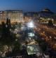 Aspecto de la plaza Syntagma, en el centro de Atenas, durante la concentración de este lunes