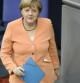 La canciller alemana Angela Merkel momentos antes de hablar en el Bundestag