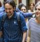 Pablo Iglesias y Dolors Camats durante la visita del líder de Podemos a Catalunya, el mes pasado