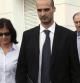 El empresario Joaquim Sumarroca (d, atrás) y su hija Susanna (i), a su salida de los juzgados tras ser detenidos junto a su sobrino Jordi Sumarroca, todos vinculados a la empresa constructora Teyco