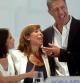 La presidenta del PPC, Alicia Sánchez Camacho, entre Xavier García Albiol que encabezará la lista para las elecciones previstas para el 27S y Andrea Levy que irá en segundo lugar