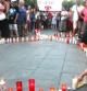 Imagen del lazo hecho con velas en Castelldefels