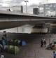 Campamento de refugiados improvisado en la ciudad de París