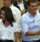 El presidente de Ciudadanos, Albert Rivera, y la candidata del partido a la presidencia de la Generalitat, Inés Arrimadas, al inicio del acto de presentación de la campaña de Ciudadanos
