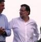 El presidente del Gobierno y del PP, Mariano Rajoy, este verano junto a los número uno y dos de la candidatura de los populares catalanes a las elecciones del 27S: Xavier García Albiol y Andrea Levy