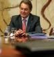 El presidente de la Generalitat, Artur Mas, al inicio de la reunión semanal del Govern