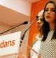 La líder de C's en Catalunya, Inés Arrimadas, en rueda de prensa en la nueva sede electoral del partido.
