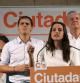 La candidata de Ciudadanos a la presidencia de la Generalitat, Inés Arrimadas, el presidente del partido, Albert Rivera, y el candidato de Ciutadans por Tarragona, Matías Alonso, en un acto electoral