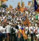 Manifestación en la Via Lliure convocada por las plataformas independentistas