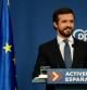 Pablo Casado, durante la rueda de prensa celebrada de balance del año celebrada en el PP