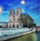 Notre Dame en París durante Fin de Año, Francia