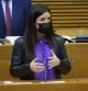 La portavoz adjunta de Ciudadanos Ruth Merino, en la tribuna de las Cortes Valencianas.