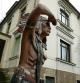 RADEBEUL, GERMANY - FEBRUARY 22: A statue of an American Indian stands in front of the Karl May Museum, which is also the former residence of 19th-century German writer Karl May, on February 22, 2017 in Radebeul, Germany. May's Wild West series, with its protaganists of Old Shatterhand and Winnetou, is an indelible facet of central European childhood literature and has sold millions of copies worldwide. May was born on February 25, 1842 and his 175th birthday occurs this coming Saturday. (Photo by Sean Gallup/Getty Images)