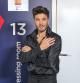 Blas Cantó, ante su camerino con el número 13 en el festival de Eurovisión 2021 en Rotterdam