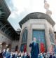 This handout picture released by the Turkish President's press office shows Turkish President Recep Tayyip Erdogan (C) speaking during the opening ceremony of Taksim Mosque at the Taksim square in Istanbul, Turkey, on May 28, 2021. (Photo by - / TURKISH PRESIDENTIAL PRESS SERVICE / AFP) / RESTRICTED TO EDITORIAL USE - MANDATORY CREDIT