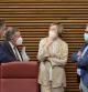 El presidente y la vicepresidenta de Les Corts, junto al letrado mayor y al síndic del PSPV.