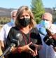 La presidenta de la Diputació de Barcelona, Núria Marín, atiende a los medios en Bellprat.