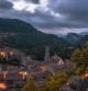Paisaje de Rupit al atardecer desde el mirador del Soler.