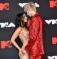 US actress Megan Fox (L) and US singer Machine Gun Kelly arrive for the 2021 MTV Video Music Awards at Barclays Center in Brooklyn, New York, September 12, 2021. (Photo by ANGELA  WEISS / AFP)