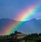 El arco iris corona el Puigsacalm.