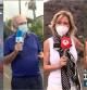 Reporteros y presentadores, al borde de la lava del volcán de La Palma