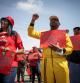 Manifestación de sindicatos sudafricanos en contra de la corrupción y en demanda de puestos de trabajo que palien las tasas de paro