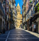 Casco antiguo de Pamplona, con la catedral al fondo de la imagen