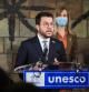 Pere Aragonès, en París, tras haber firmado un nuevo acuerdo de colaboración con la Unesco
