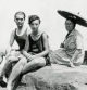 Federico García Lorca, Anna Maria Dalí, hermana del pintor, y Lidia Noguer, en Cadaqués, en el verano de 1927