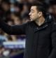 Xavi Hernández, técnico del Barcelona, en Cornellà durante el derbi contra el Espanyol