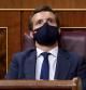 Pablo Casado durante el debate de la moción de censura de Vox al gobierno de coalición formado por PSOE y Podemos en el Congreso.