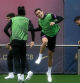Barcelona's Spanish defender Eric Garcia (2R) attends a training session with teammates at the Joan Gamper training ground in Sant Joan Despi on April 13, 2022 on the eve of the Europa League quarter final second leg football match between FC Barcelona and Eintracht Frankfurt. (Photo by Josep LAGO / AFP)