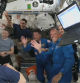 La tripulación Crew-4 recién llegada a la Estación Espacial Internacional, a la izquierda y en primer plano, Samantha Cristoforetti, de la ESA