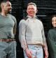 Actors Grantham Coleman, left, Daniel Craig and Ruth Negga participate in the curtain call during the opening night of