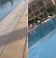 Descubre que su novio es infiel y se venga vaciándole la maleta en la piscina del hotel