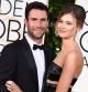 Singer Adam Levine and model Behati Prinsloo attending the 72nd annual Golden Globe Awards on Sunday, Jan. 11, 2015, in Beverly Hills, Calif.
