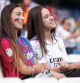 MADRID, SPAIN - OCTOBER 16: A FC Barcelona and Real Madrid fan pose for a photo prior to the LaLiga Santander match between Real Madrid CF and FC Barcelona at Estadio Santiago Bernabeu on October 16, 2022 in Madrid, Spain. (Photo by Gonzalo Arroyo Moreno/Getty Images)