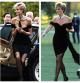 A la izquierda Elizabeth Debicki emulando a la princesa Diana (derecha) con su mítico vestido de la venganza